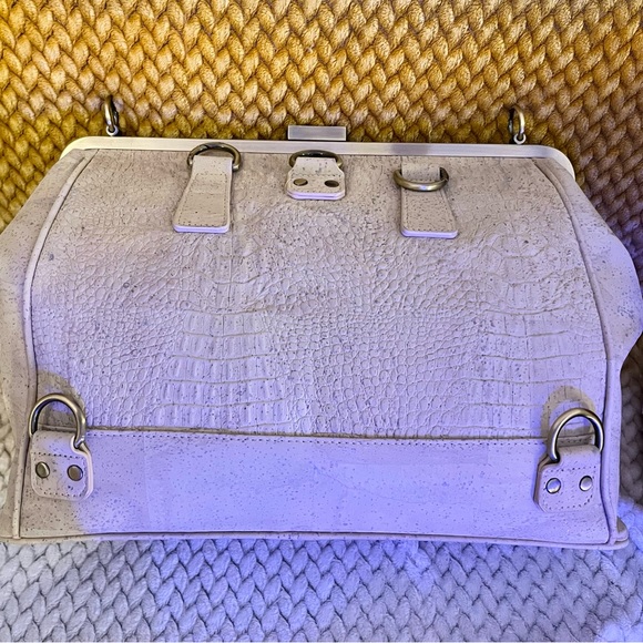 Limited Laflore Paris Crème Croco Doquinton, beautiful beige cork bag - Picture 3 of 4
